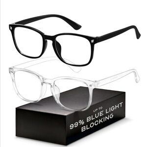 COMPUTER & GAMING GLASSES Blue-Light Blocking Black & Clear-Pack of 2